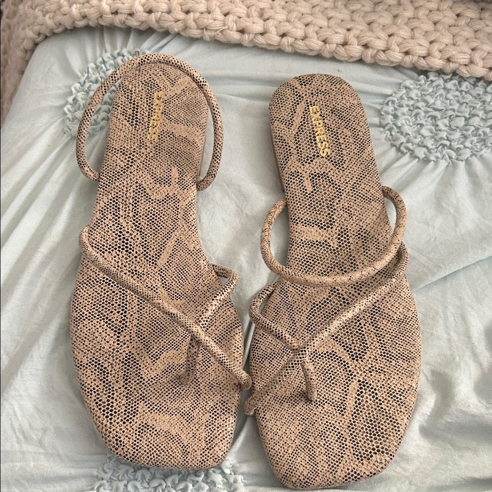 Express Beige Patterned Sandals